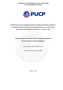 Dominio de los procesos pedagógicos para la resolución de problemas